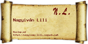 Nagyiván Lili névjegykártya